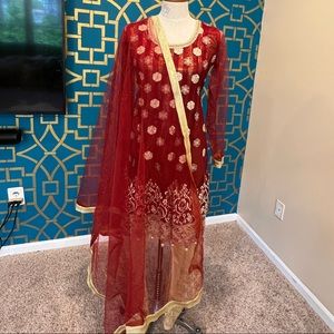 Three piece royal red suit